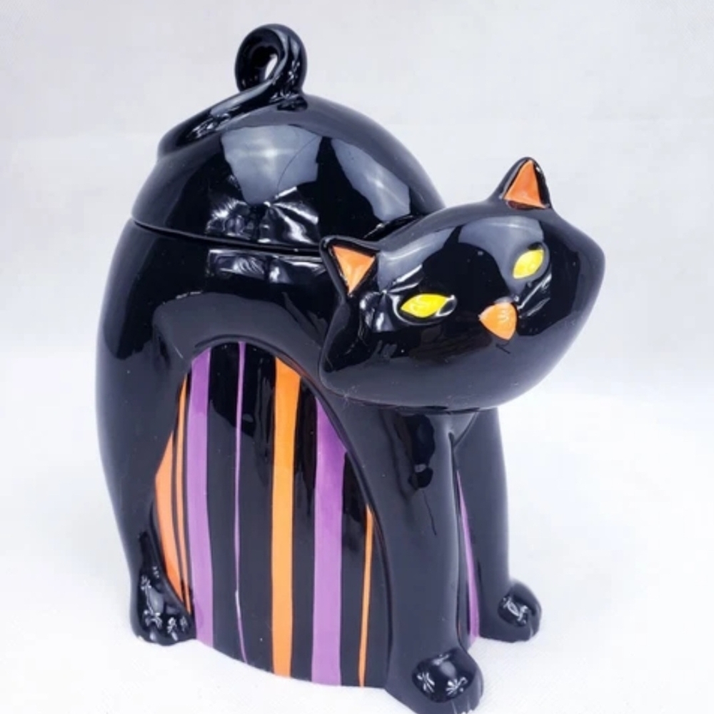 Black Cat Ceramic Jar